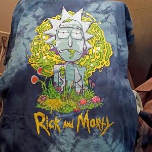 Rick and Morty Graphic Short Sleeve Tee - Navy Tie-Dye